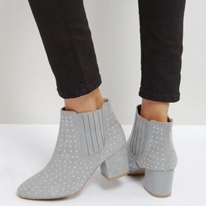 NIB Gray Studded Ankle Bootie